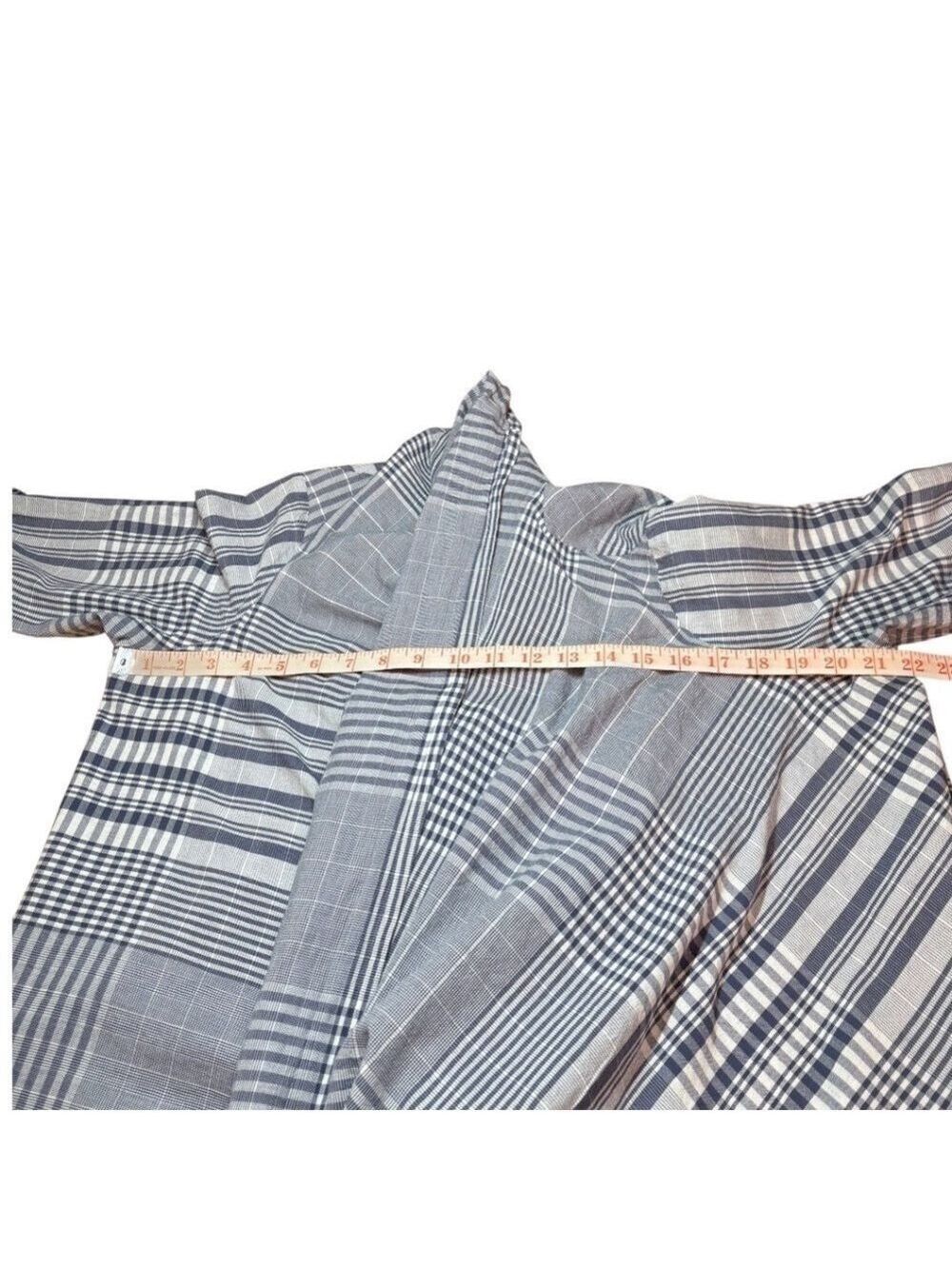CALIFORNIA MOONRISE 100% Cotton Lightweight Plaid Poncho / Cardigan / Wrap Sz S - Picture 6 of 9